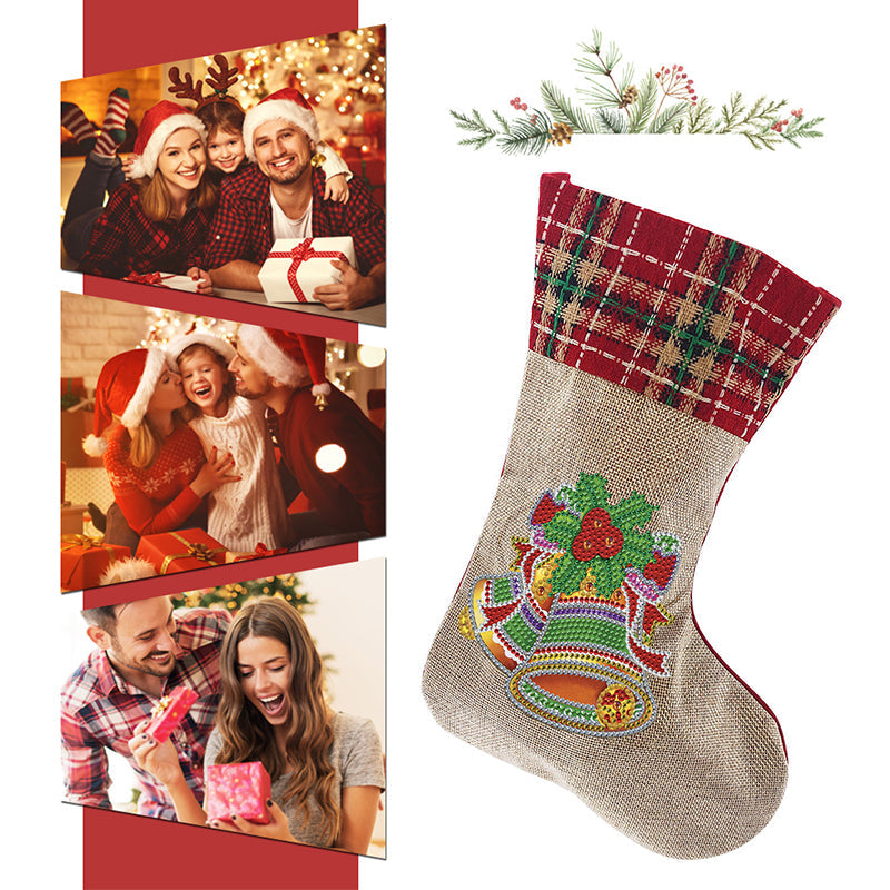 BowLift | 5D Diamond Painting Xmas Rhinestone Socks Embroidery Mosaic Gift Bag