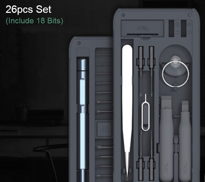 BowLift | 30-in-1 Precision Screwdriver Kit with 45mm Length Screwdriver Bits, 28 Different Bits, for Watches, Camera, Computer, Phone, Toys & More