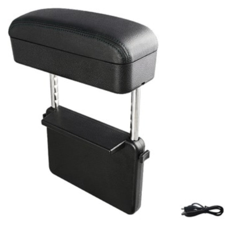 BowLift | 3-in-1 Universal Adjustable Car Armrest Storage Box, with Arm Support, Wireless Charging & Item Storage, for Long Distance Drive (1PC)