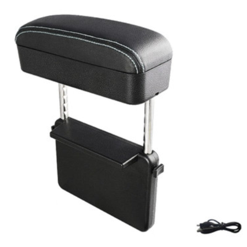 BowLift | 3-in-1 Universal Adjustable Car Armrest Storage Box, with Arm Support, Wireless Charging & Item Storage, for Long Distance Drive (1PC)