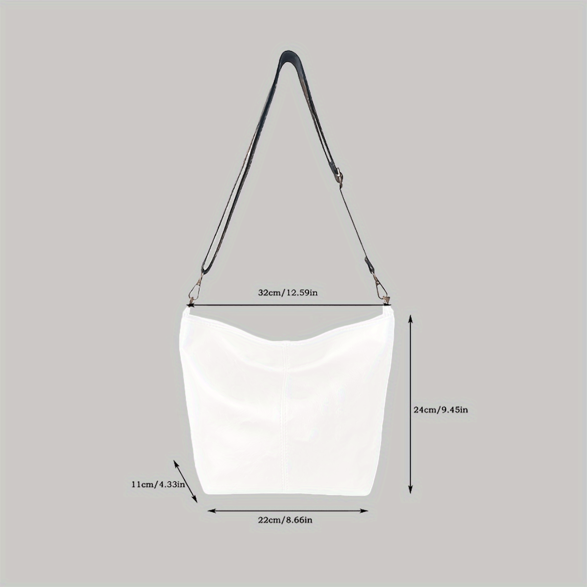 BowLift | CityPure PU Messengerbag – White Urban Shoulder Bag with Zipper