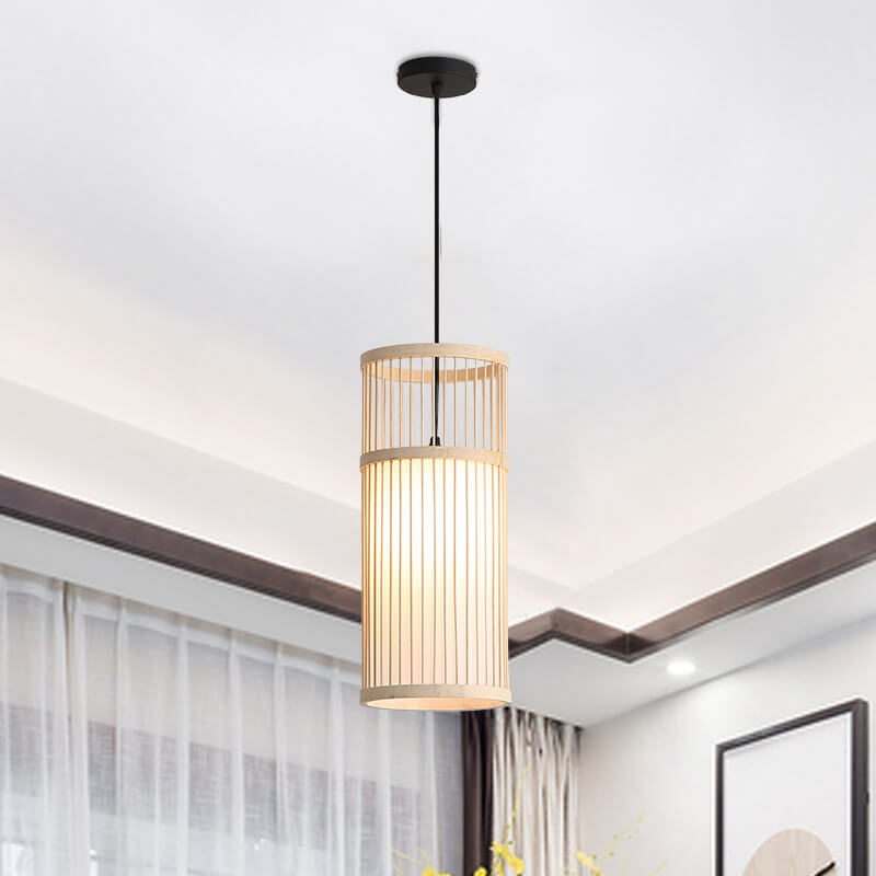 BowLift | Bambora Zen Pendant Light | Handwoven Bamboo Lantern | Japanese Design | Natural Elegance