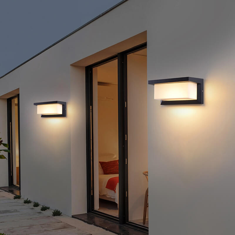 BowLift | Modern Minimalist Solar Rectangle PC LED Outdoor Wall Light Lamp For Outdoor Patio