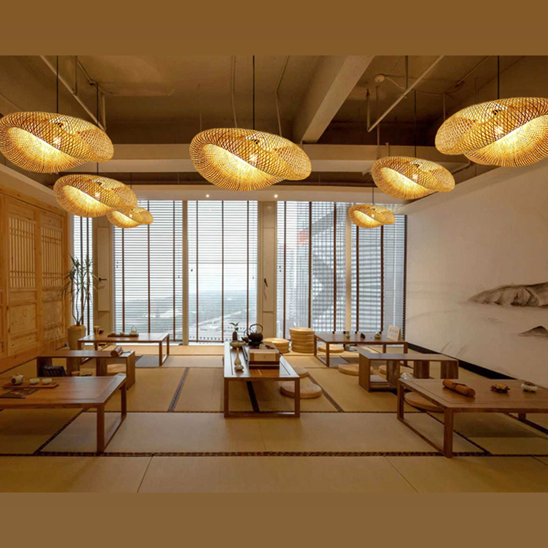 BowLift | Rattan Woven Bamboo - Pendant Light - Led - Light