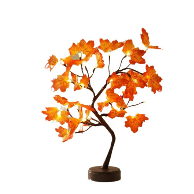 BowLift | Contemporary Creative Christmas Plastic Maple Leaf Tree Lights LED Decorative Table Lamp For Bedroom