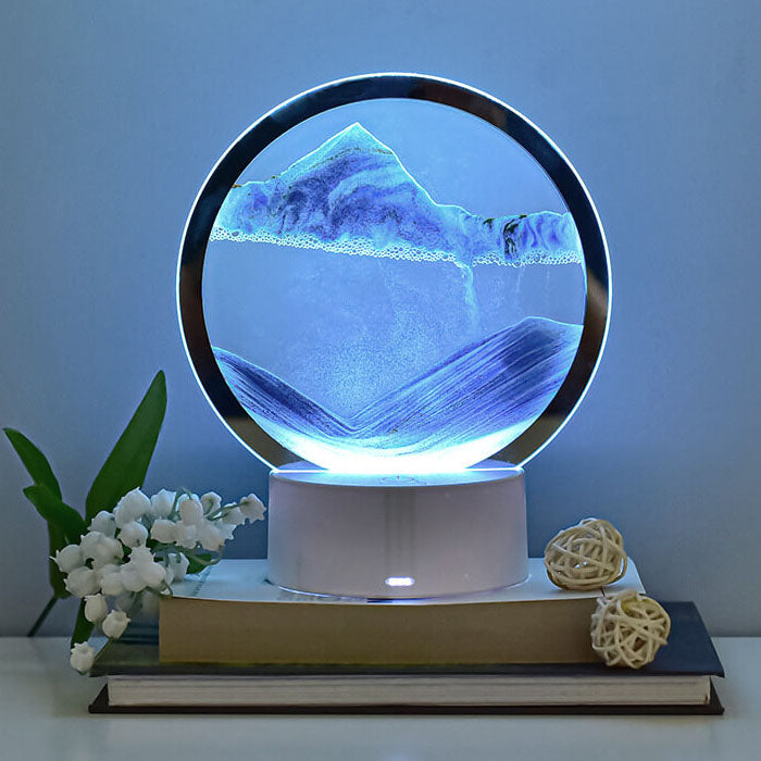BowLift | Creative Round Hourglass Quicksand 3D LED Night Light Table Lamp