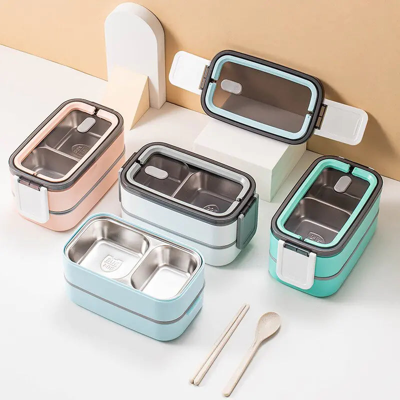 BowLift | 2-layer stainless steel Bento lunch box with locking lid