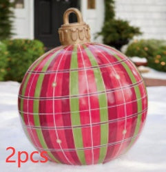 BowLift | Inflatable Christmas Ball Outdoor Decoration 60cm – Weather Resistant PVC Christmas Decoration