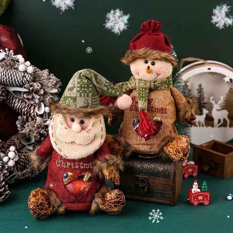 BowLift | Christmas Gift Bags | Santa & Snowman Design | Reusable Holiday Packaging | Cloth & Linen