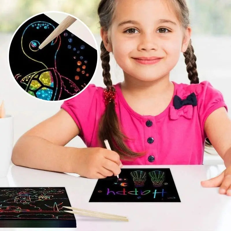 BowLift | 100 pieces scratch art set – Creative DIY fun for kids & adults
