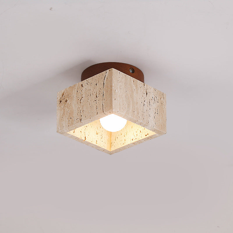 BowLift | Ceiling Light Wood Cylinder Flush Mount Fixture