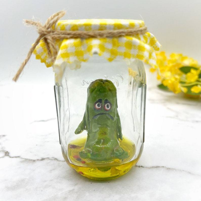 BowLift | Grumpy Pickle in a Jar Sculpture