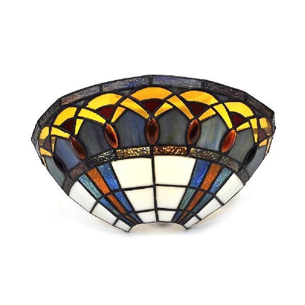 BowLift | Tiffany Bowl Wall Mount Light Stained Glass 1 Light Wall Lamp with Gem Decoration