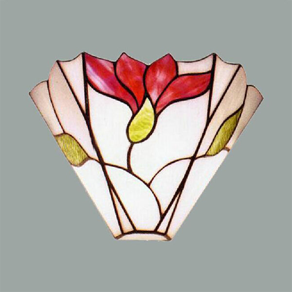 BowLift | Geometric Wall Light with Floral Pattern Loft Stained Glass Wall Light Lighting for Bedroom