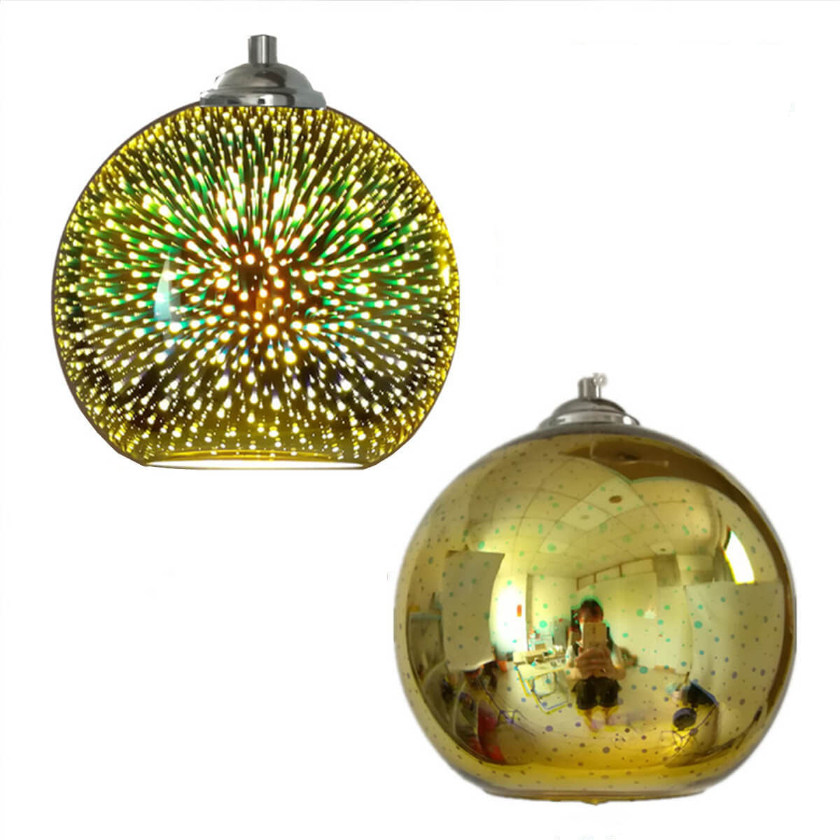 BowLift | Modern creative 3D colorful firework glass 1-light dome pendant lamp