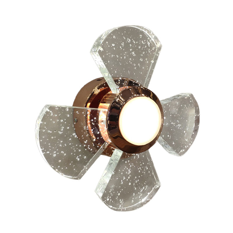 BowLift | Fan Design Faceted Clear Glass Wall Light Modern LED Hall Wall Mounted Lighting