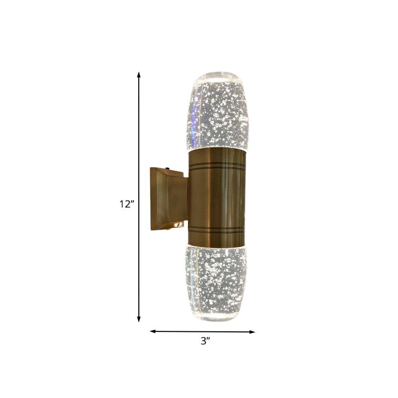 BowLift | Tube Wall Sconce Modern LED Crystal Wall Light in Brass for the Bedroom