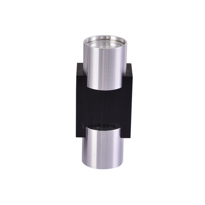 BowLift | Tube Disco Pub Wall Light Aluminum Simple 3"/4.5" H LED Wall Mount Lighting in Silver, Blue/Yellow/Purple Light