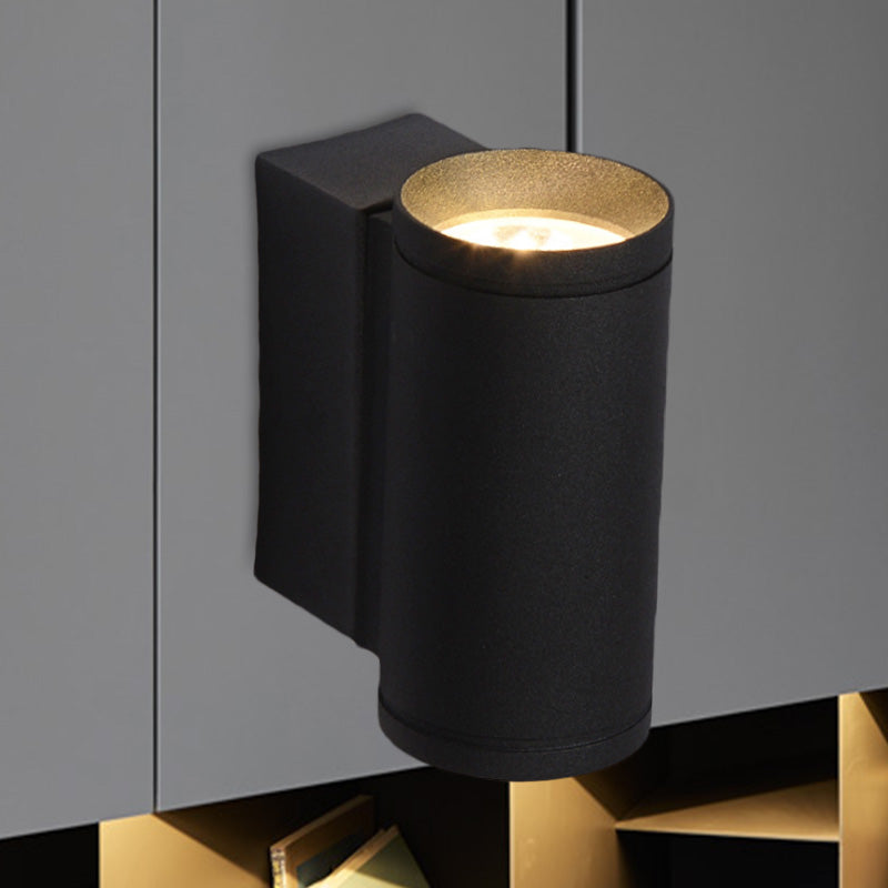 BowLift | Tubular Metal Wall Mounted Lamp Minimalist Black Up and Down LED Wall Light Light in Blue/Red/Green Light