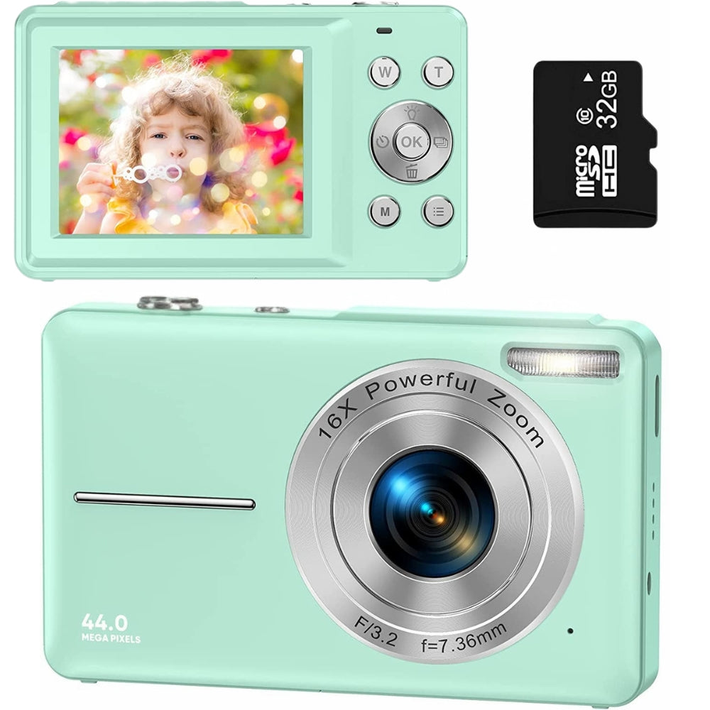 BowLift | Portable Digital Camera 1080P 44MP with 16X Zoom β Compact Vlogging Camera with LCD Screen, Rechargeable, Perfect for Teens and Students