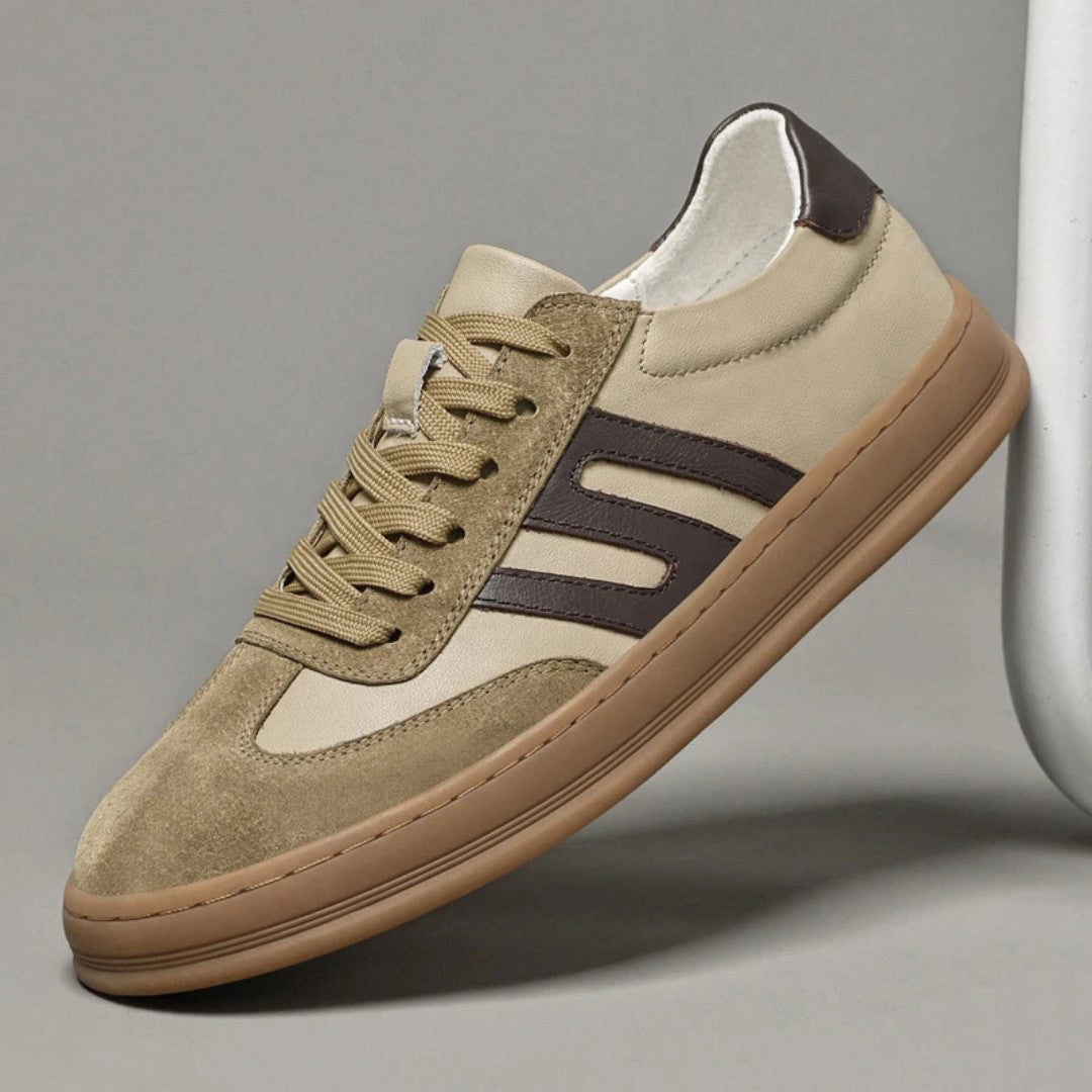 Leather and Suede Low-Top Sneakers
