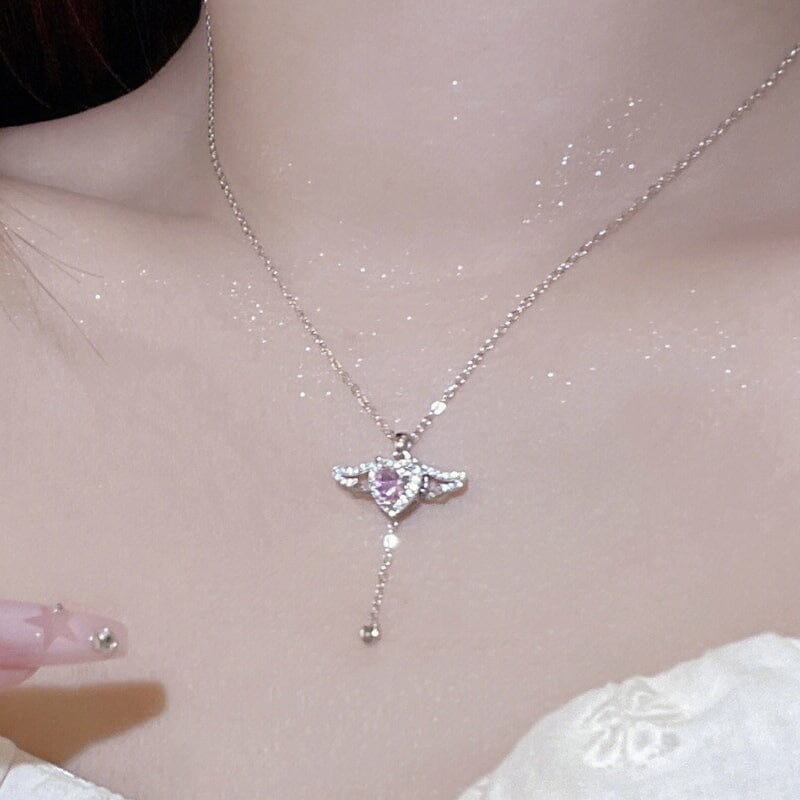 BowLift | Pink Angel Wings Necklace