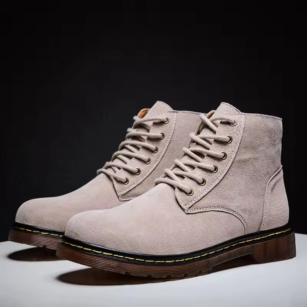 Suede Lace-Up Boots with Rugged Comfort