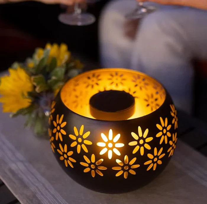 BowLift | Flower Pattern Candle Lamp – Decorative LED Table Lamp for Stylish Lighting