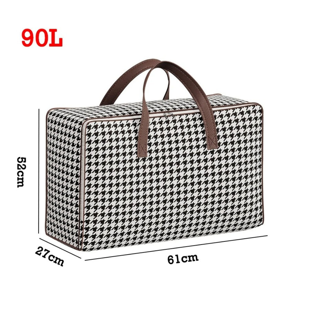 BowLift | Durable Large Capacity Houndstooth Storage Suitcase