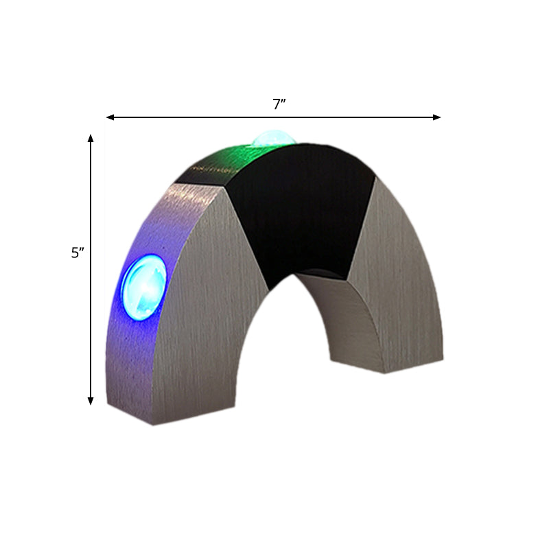 BowLift | Black and silver arch small wall lamp Simplicity Aluminum RGB Color LED Wall Lamp Lighting Fixture