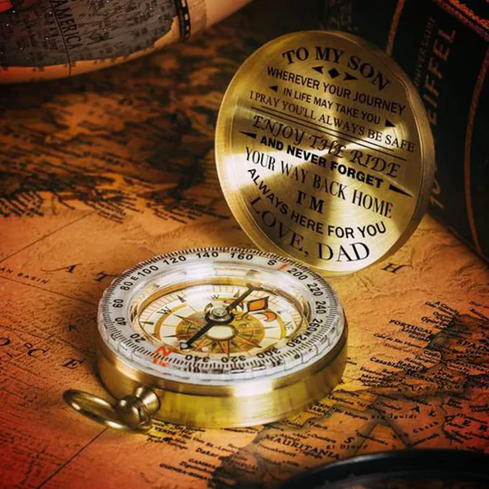 BowLift | Dad To Son - Enjoy The Ride - Compass Lettering Multi-Function Compass