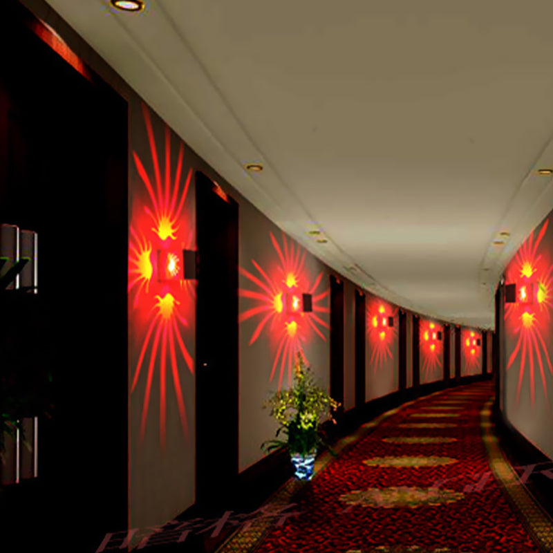 BowLift | Aluminium-Cutouts Tentacle Flush Mount Creative Modern LED Silver Wall Switch in Red/Blue/Purple Light for Hallway