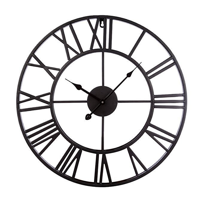BowLift | Roman Letters Large Silent Wall Clock 16 Inch Iron