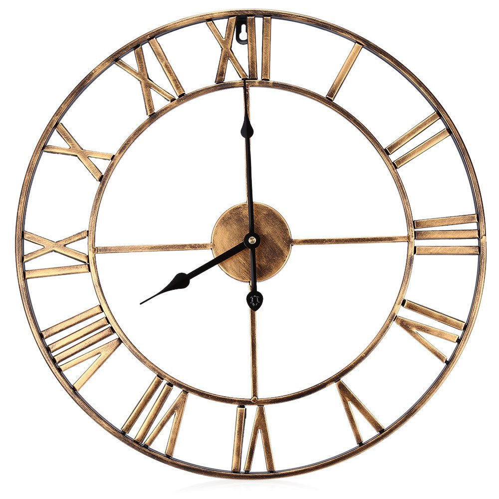 BowLift | Roman Letters Large Silent Wall Clock 16 Inch Iron