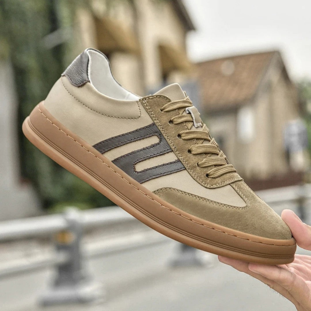 Leather and Suede Low-Top Sneakers