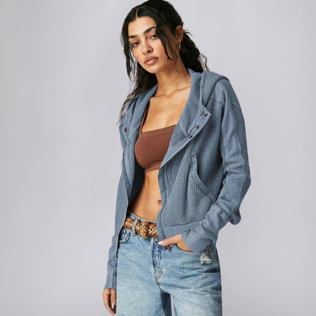Cropped Hoodie with Snug Hood and Soft Cotton Blend