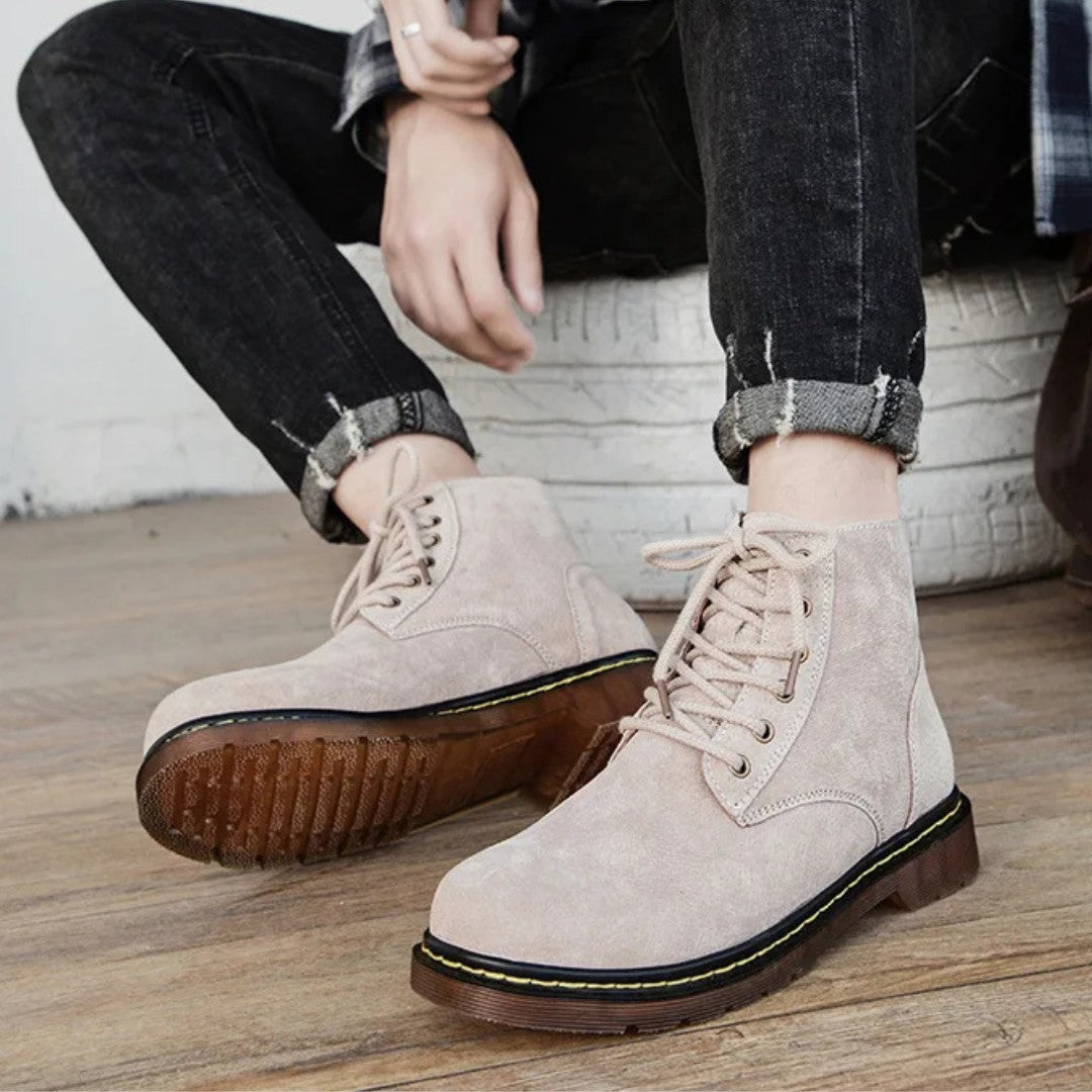 Suede Lace-Up Boots with Rugged Comfort