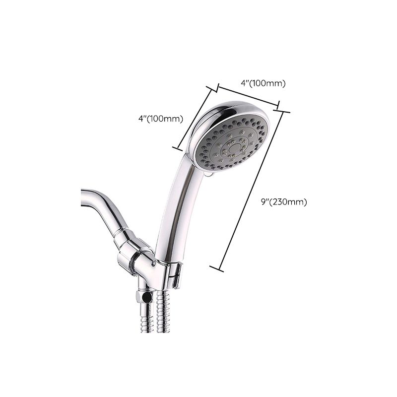 BowLift | Round Handheld Showerhead in Silver Leak-Resistant Wall-Mounted Showerhead