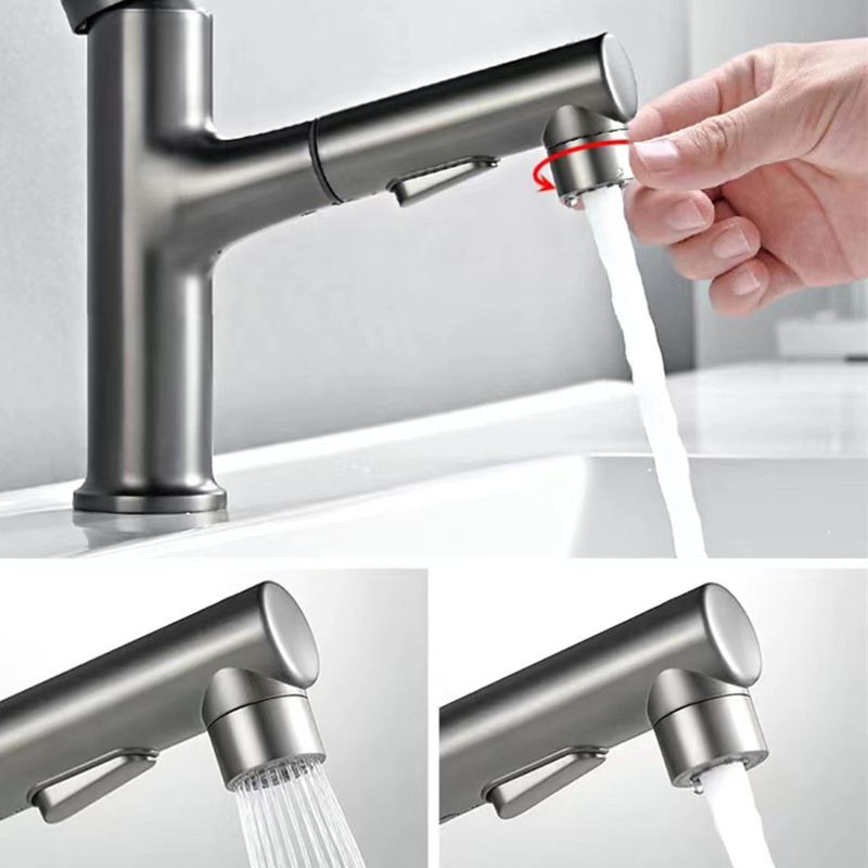 BowLift | Vessel Sink Faucet Contemporary Pull-out Tap with Swivel Spout