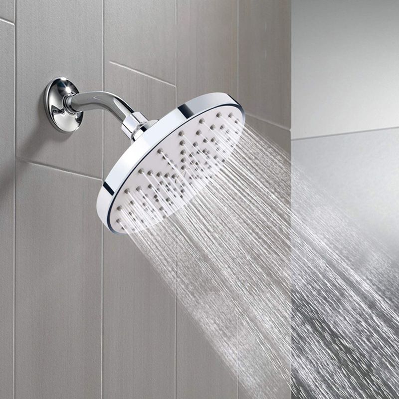 BowLift | Round Fest Shower Head Silver Single Jet Wall Mounted Shower Head