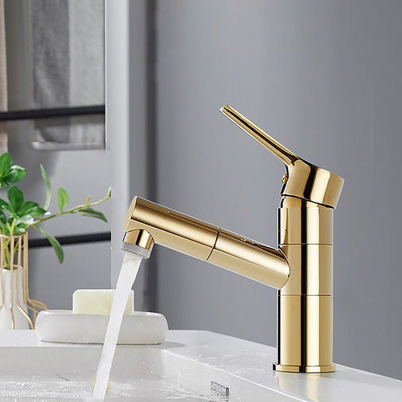 BowLift | Swivel Spout Sink Faucet Retractable Luxurious Basin Faucet Round Brass Faucet
