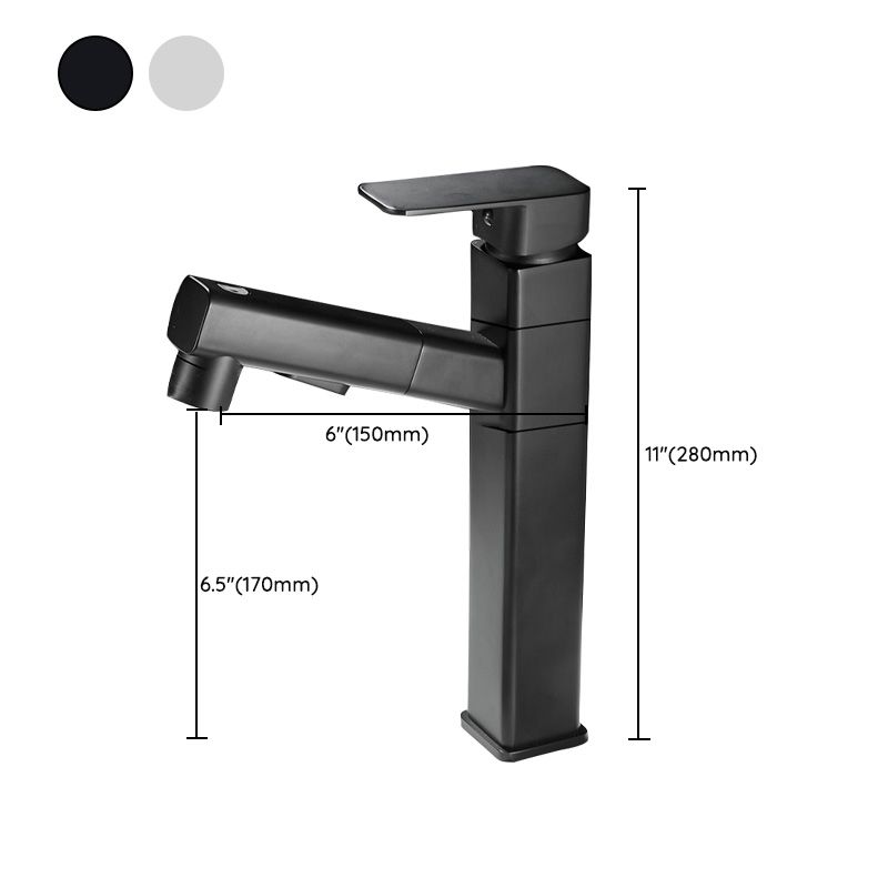 BowLift | Bathroom faucet with pull-out lever handle Single hole basin mixer