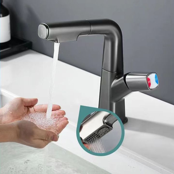 BowLift | Brass Contemporary Sink Faucet Pull-Out Round Bathroom Faucet