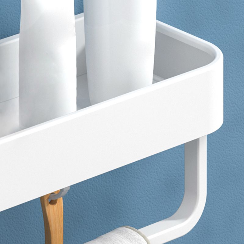 BowLift | White 2-piece Bathroom Hardware Modern Bathroom Accessories Set, Bathroom Shelf