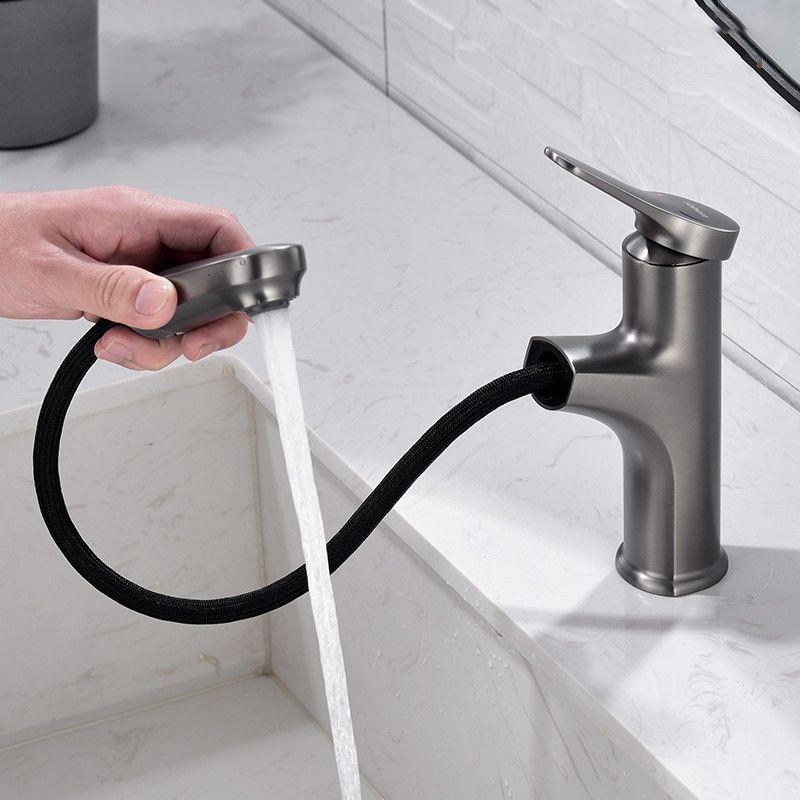 BowLift | Round Modern Sink Faucet with Pull-Out Single-Hole Basin Faucet