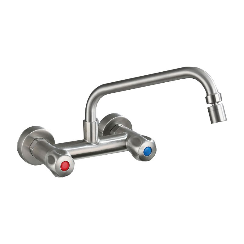 BowLift | Round 2-Handle Bathroom Faucet Single Hole Wall Mounted Bathroom Faucet