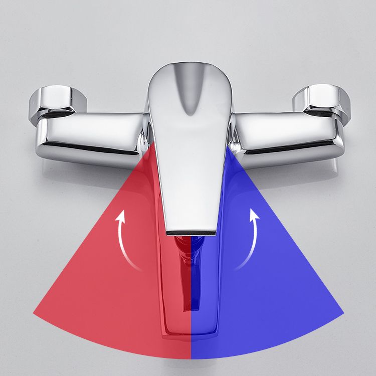 BowLift | Contemporary Wall-Mounted Bathroom Faucet Lever Handles 2-Hole Faucet Brass Faucet