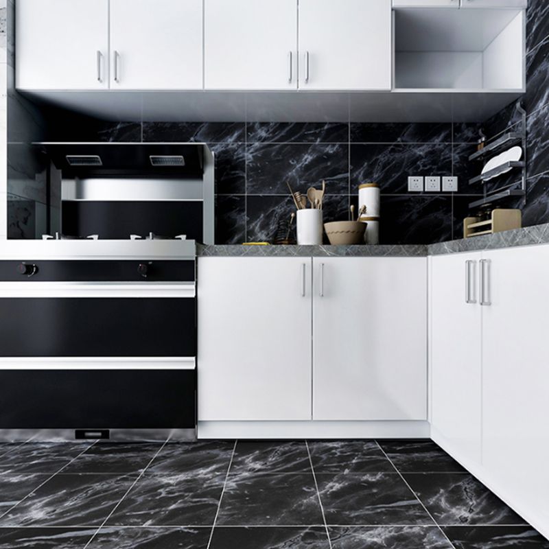 BowLift | Peel and Stick Vinyl Floor Dark Gloss Vinyl Floor with Square Edge