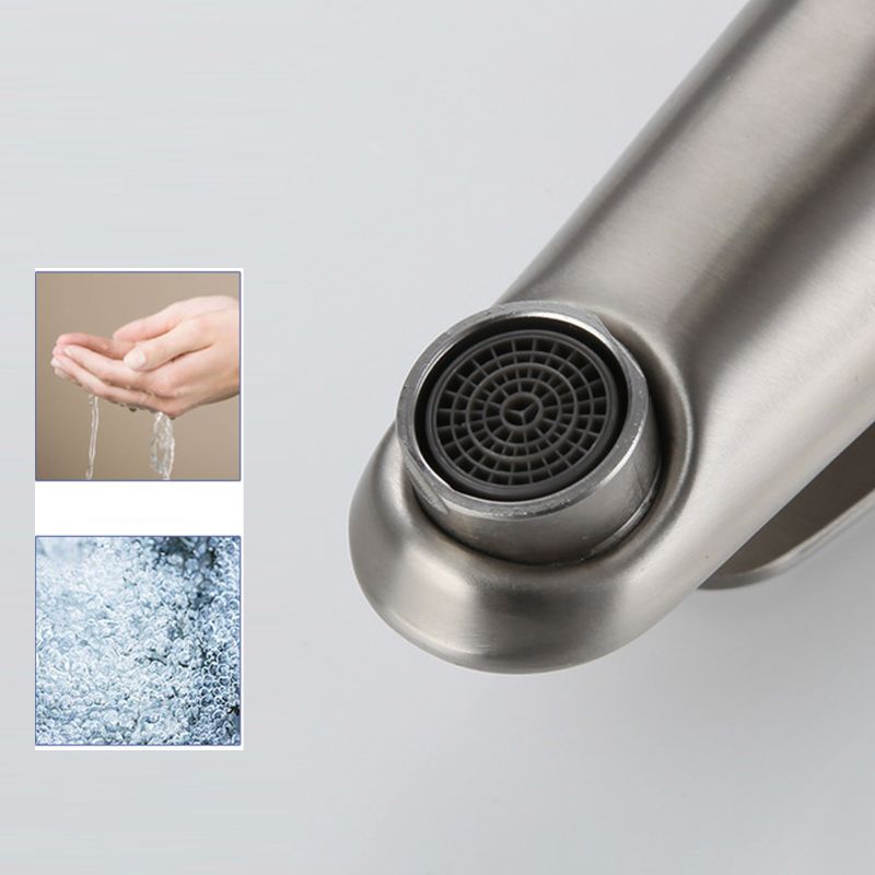 BowLift | Round Single-Handle Bathroom Faucet Single Hole Sink Faucet in Chrome
