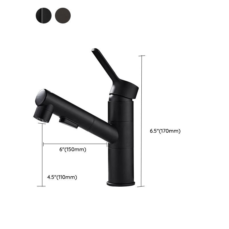 BowLift | Bathroom vessel faucet high arc three-way spout single-handle faucet with pull-out sprayer